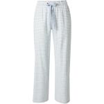 Pastellblaue Karierte Pyjamahosen & Schlafhosen mit Glitzer aus Baumwolle für Damen Größe XS 