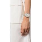 Reduzierte Weiße Timex Runde Quarz Damenarmbanduhren aus Edelstahl mit Mineralglas-Uhrenglas mit Edelstahlarmband 