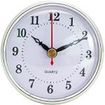Wooauto Quarz Uhrwerk Quarzuhr Einfügen Einbau-Uhr Quarz-Uhrwerk Einbauuhr Modellbau-Uhr Einbau Uhr Rund 70mm/80mm/90mm/103mm/108mm/150mm Uhrwerk - Einsteckuhrwerk,80mm#Silber
