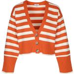 Orange Langärmelige Woolrich V-Ausschnitt Damencardigans & Damenstrickjacken Orangen aus Baumwolle Größe M 