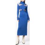 Königsblau Langärmelige Dion Lee Stehkragen Winterkleider aus Wolle für Damen Größe XXS 