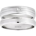 Silberne Xenox Partnerringe matt aus Edelstahl für Damen 60mm 