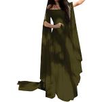 Schwarze Gothic Langärmelige Meme / Theme Halloween Maxi V-Ausschnitt Winterkleider aus Chiffon für Damen 