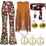 Rote Hippie Polizei Kostüme mit Fransen für Damen Größe L 