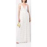 Reduzierte Weiße V-Ausschnitt Abendkleider & festliche Kleider aus Seide für Damen Größe XXL 