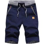 Reduzierte Marineblaue Stretch-Shorts aus Baumwolle für Herren Größe XXL 