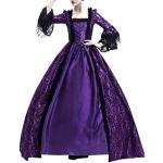 Lila Gothic Maxi Mittelalter Kostüme aus Spitze für Damen Größe XS 