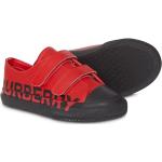Reduzierte Rote Klassische Burberry Sneaker mit Klettverschluss Klettverschluss aus Kalbsleder Größe 32 